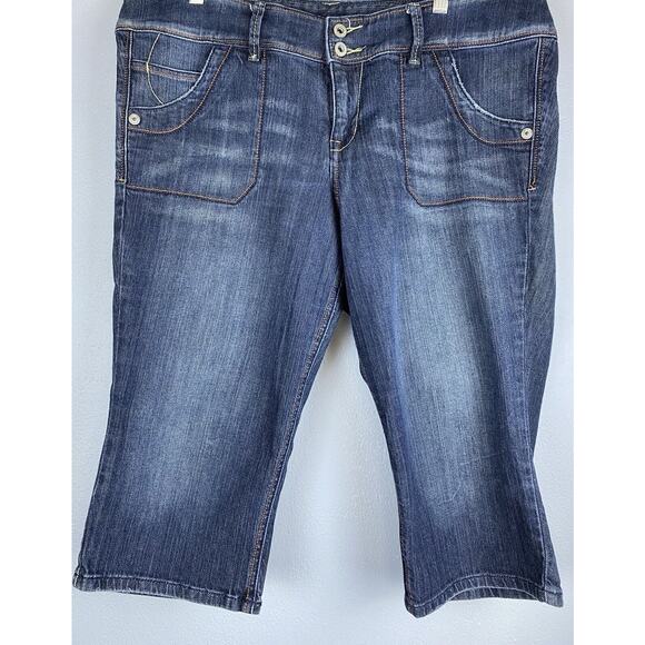 Z. Cavaricci Sz 18 Authentic Vintage Blue Denim Cropped 5-pocket Pants - Picture 1 of 9